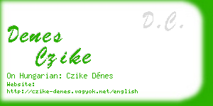 denes czike business card