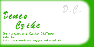 denes czike business card